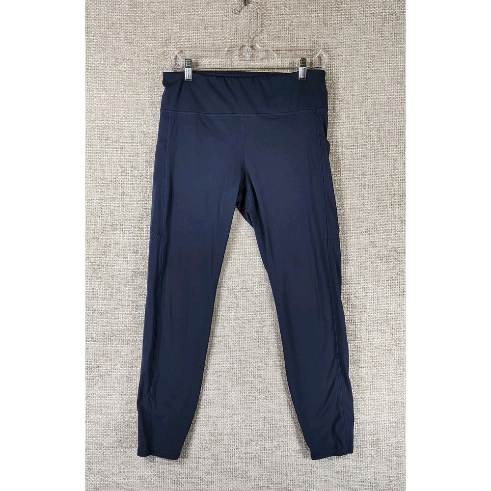 Vuori Stride Leggings Womens *L Navy Blue Interior Drawstring 30x26 Athletic